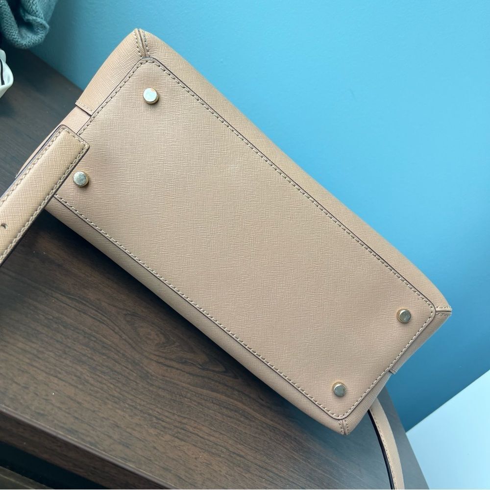 KATE SPADE Nichols Jackson Street Reiley Dome Tan Satchel Tote Crossbody Cameron - Picture 5 of 12